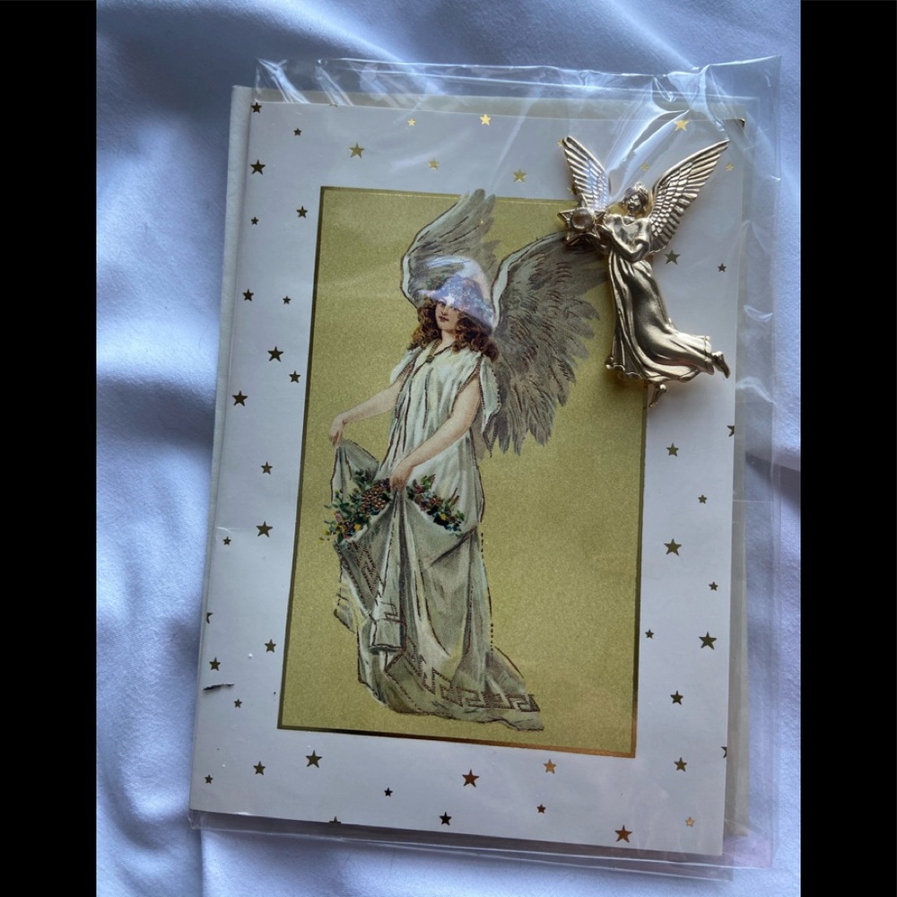 Vintage 1995 Gold Angel Pin St. Augustine quote